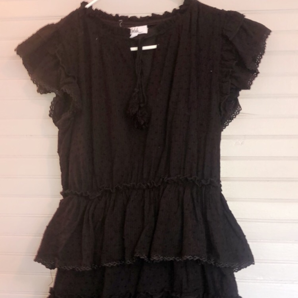 black ruffle dress
